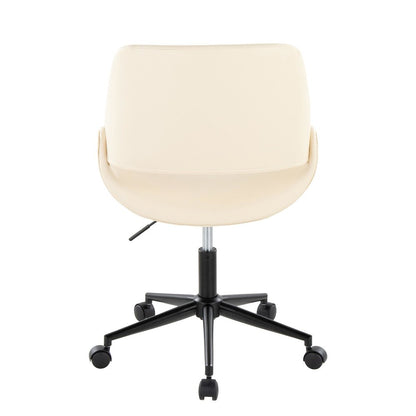 Fabrico Office Chair in Black Metal, Cream PU color