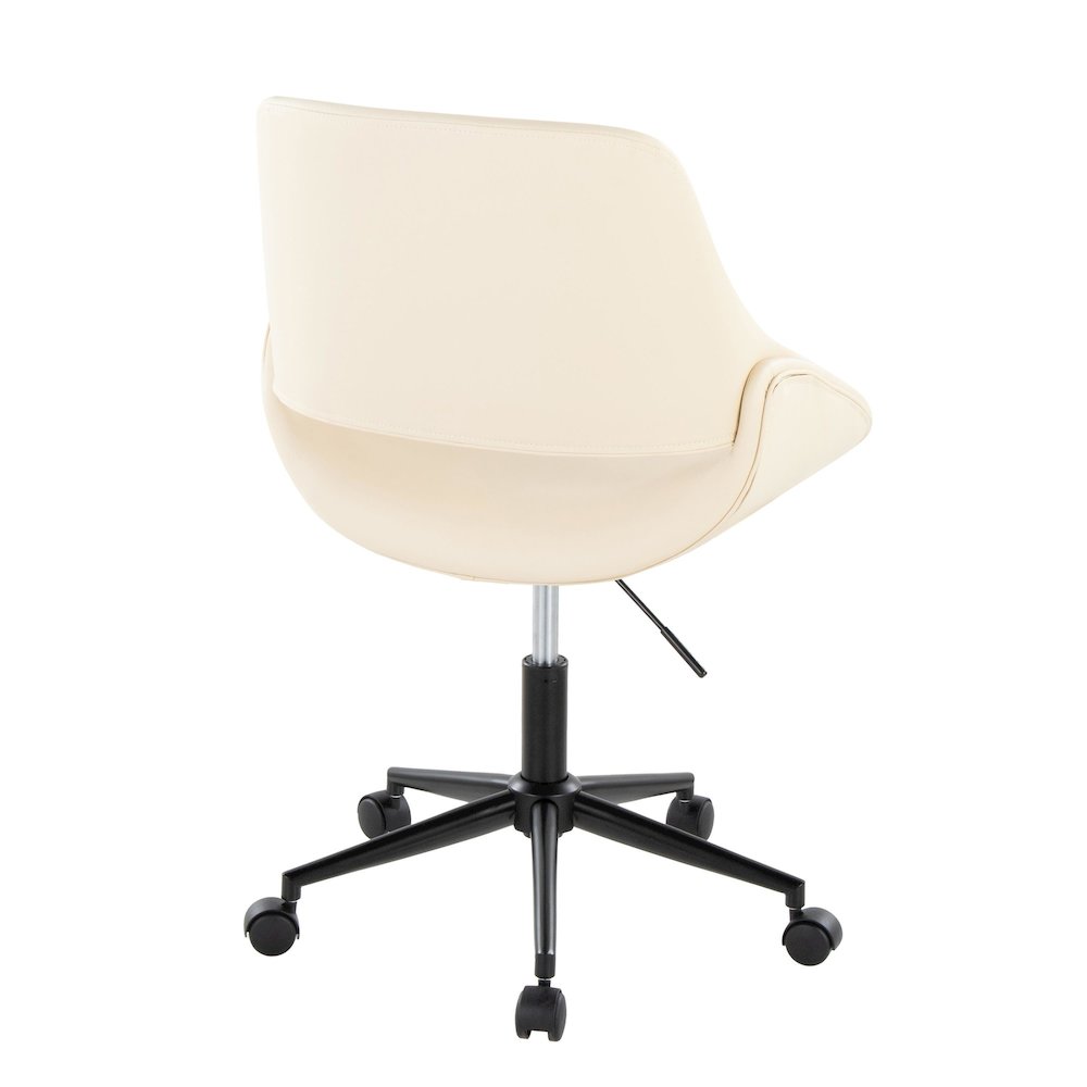 Fabrico Office Chair in Black Metal, Cream PU color