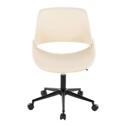 Fabrico Office Chair in Black Metal, Cream PU color