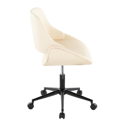 Fabrico Office Chair in Black Metal, Cream PU color