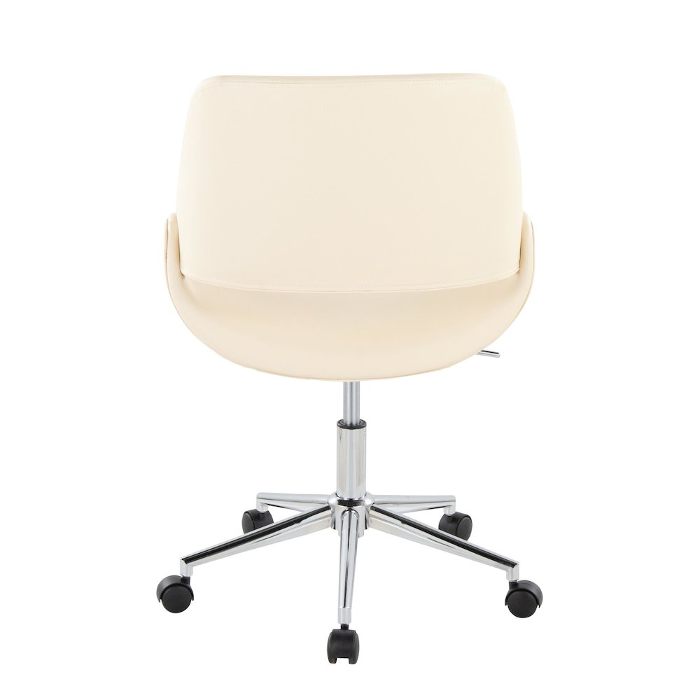 Fabrico Office Chair in Chrome Metal, Cream PU color