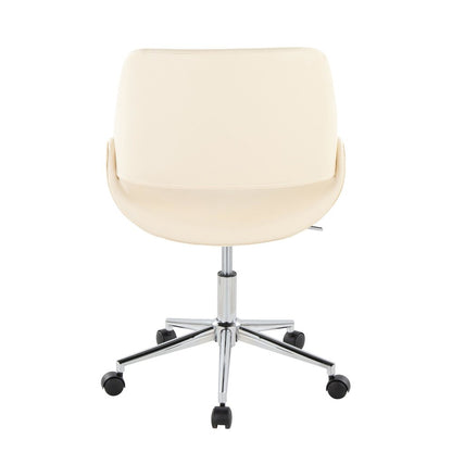 Fabrico Office Chair in Chrome Metal, Cream PU color