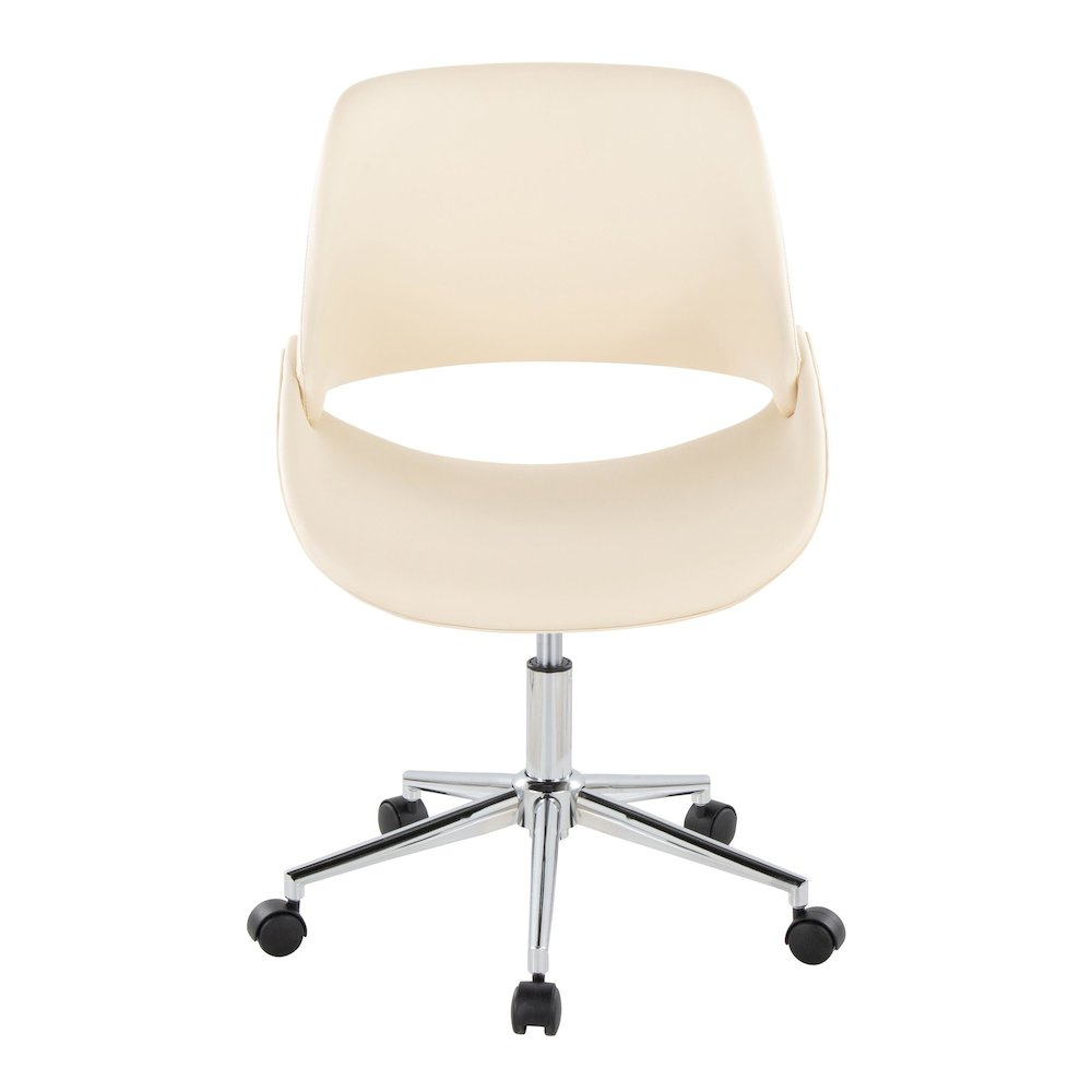 Fabrico Office Chair in Chrome Metal, Cream PU color