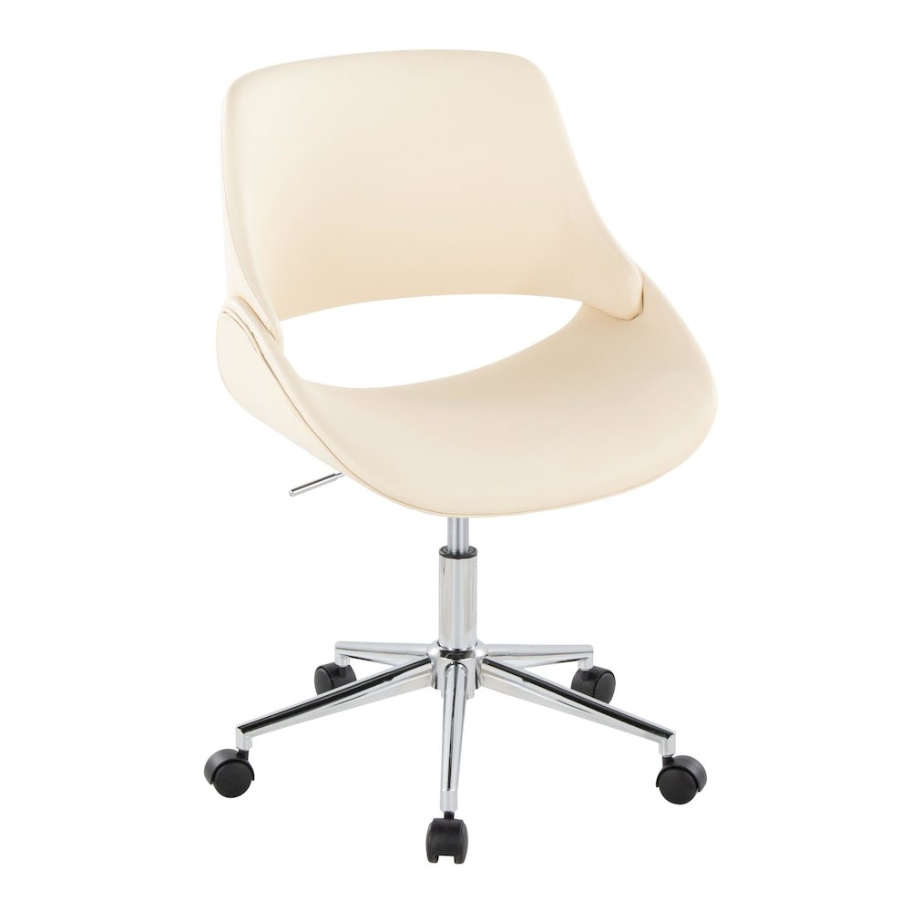 Fabrico Office Chair in Chrome Metal, Cream PU color