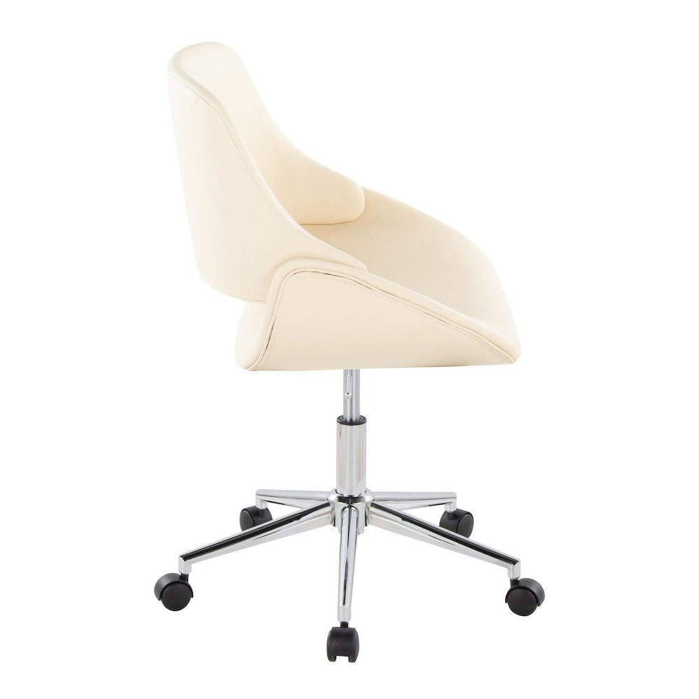 Fabrico Office Chair in Chrome Metal, Cream PU color
