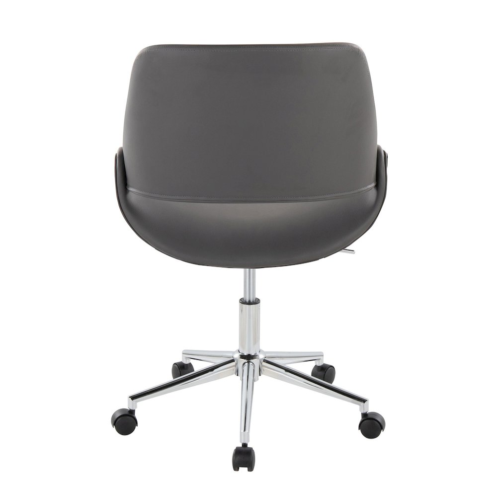 Fabrico Office Chair in Chrome Metal, Grey PU color