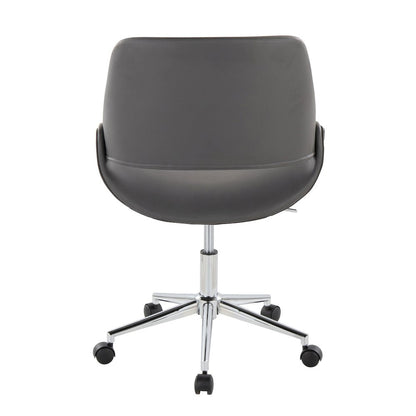 Fabrico Office Chair in Chrome Metal, Grey PU color