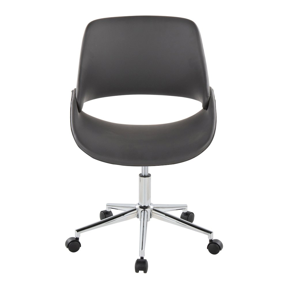 Fabrico Office Chair in Chrome Metal, Grey PU color
