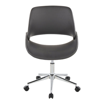 Fabrico Office Chair in Chrome Metal, Grey PU color