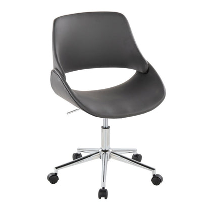 Fabrico Office Chair in Chrome Metal, Grey PU color