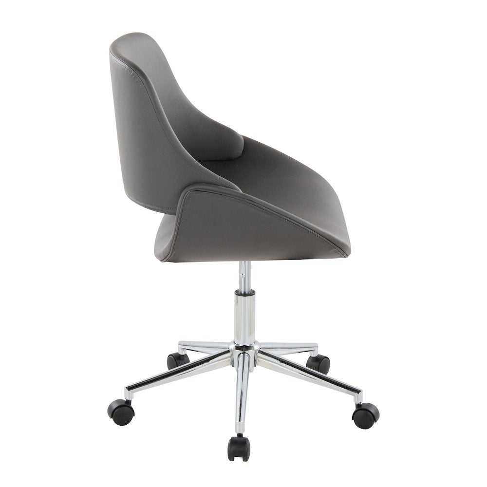 Fabrico Office Chair in Chrome Metal, Grey PU color