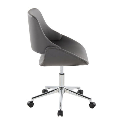 Fabrico Office Chair in Chrome Metal, Grey PU color