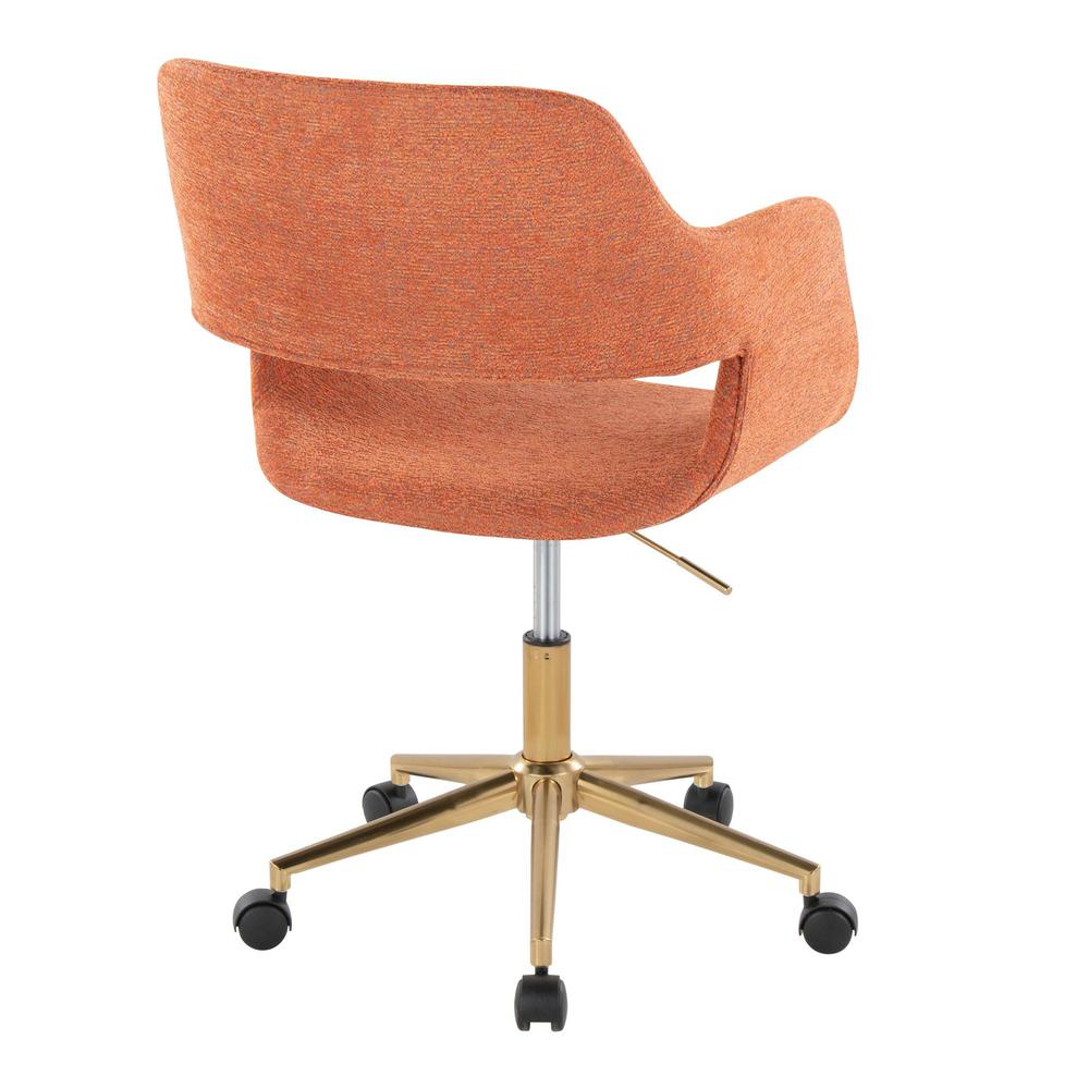 Gold Metal, Orange Fabric Margarite Task Chair
