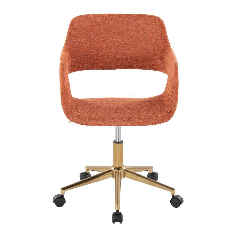 Gold Metal, Orange Fabric Margarite Task Chair
