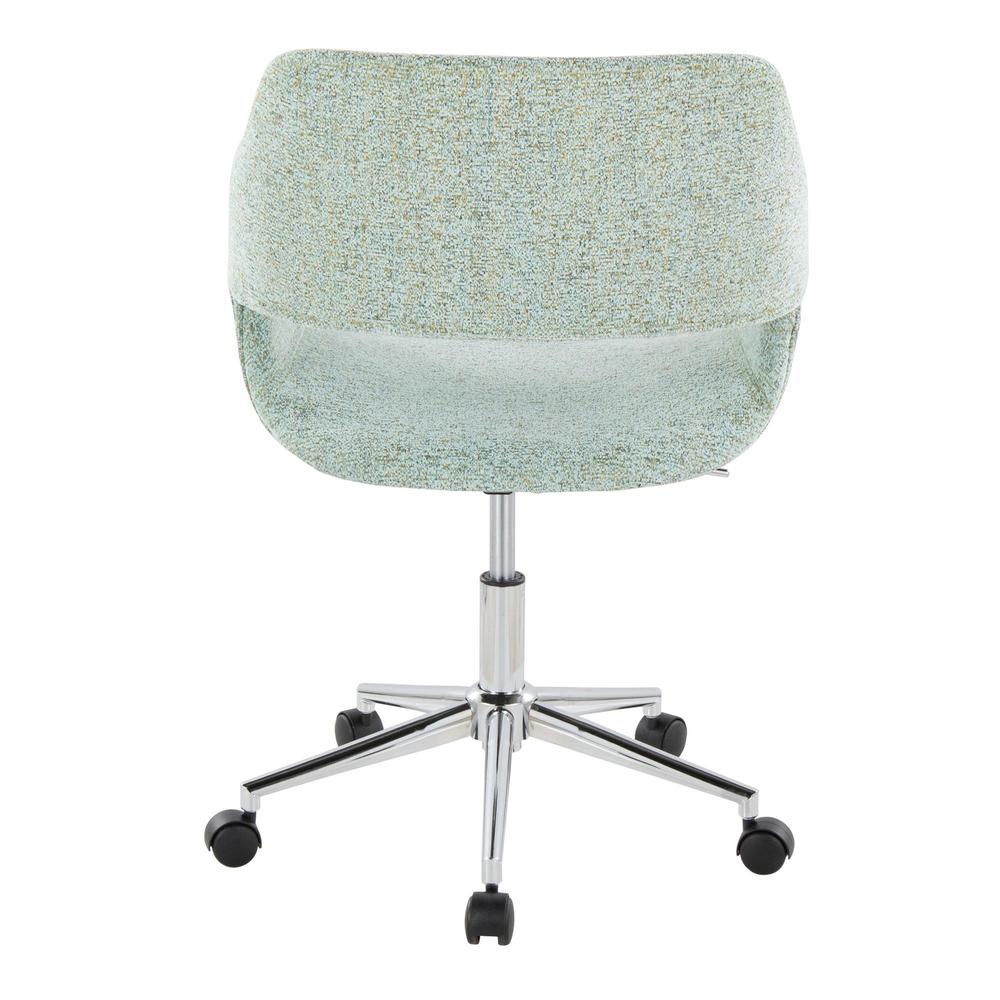 Chrome Metal, Light Green Fabric Margarite Task Chair