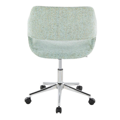 Chrome Metal, Light Green Fabric Margarite Task Chair