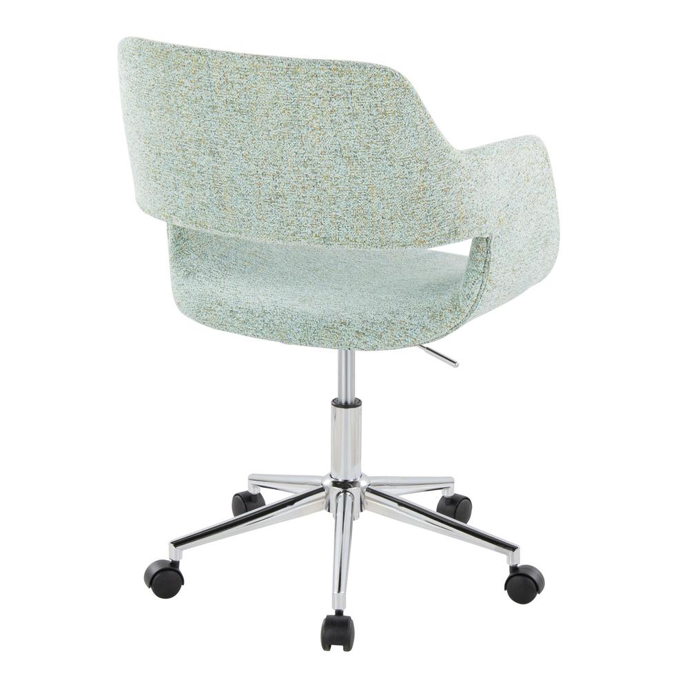 Chrome Metal, Light Green Fabric Margarite Task Chair