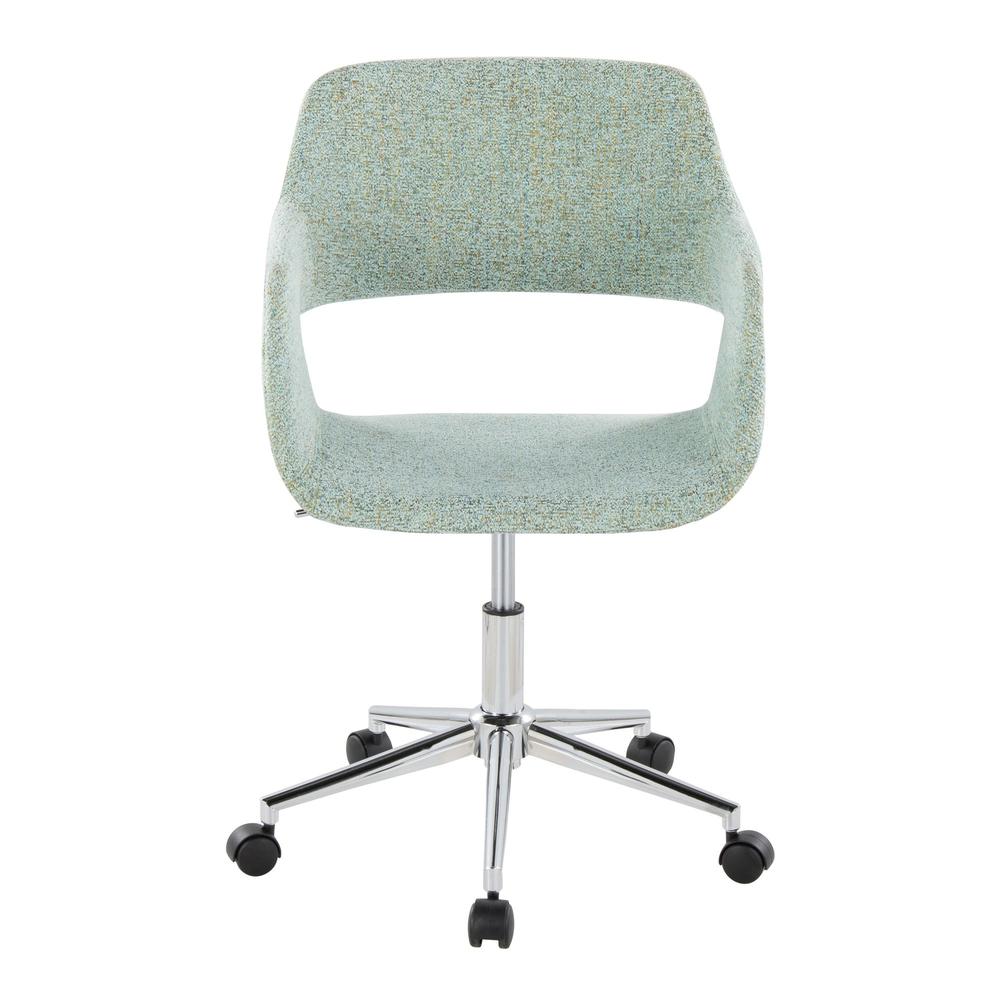 Chrome Metal, Light Green Fabric Margarite Task Chair