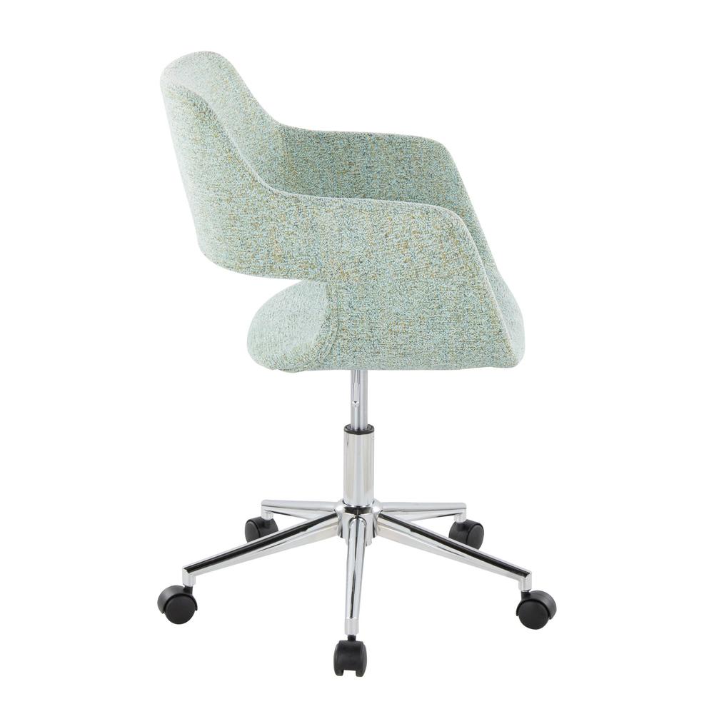 Chrome Metal, Light Green Fabric Margarite Task Chair