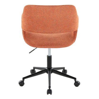 Black Metal, Orange Fabric Margarite Task Chair