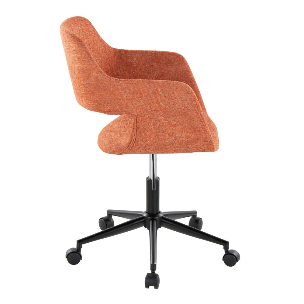 Black Metal, Orange Fabric Margarite Task Chair