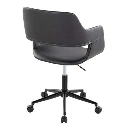 Black Metal, Black PU Margarite Task Chair