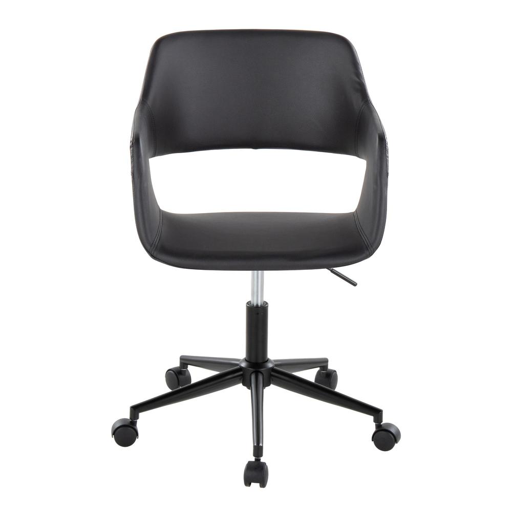 Black Metal, Black PU Margarite Task Chair