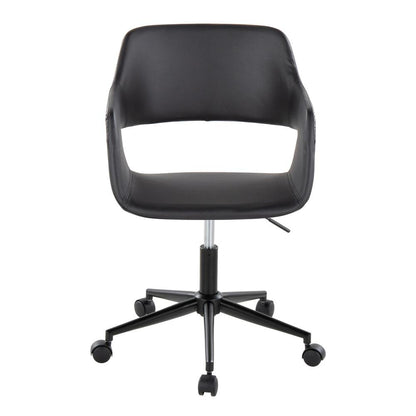 Black Metal, Black PU Margarite Task Chair