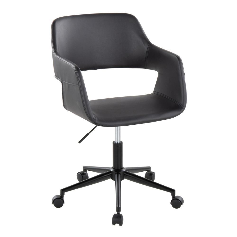 Black Metal, Black PU Margarite Task Chair