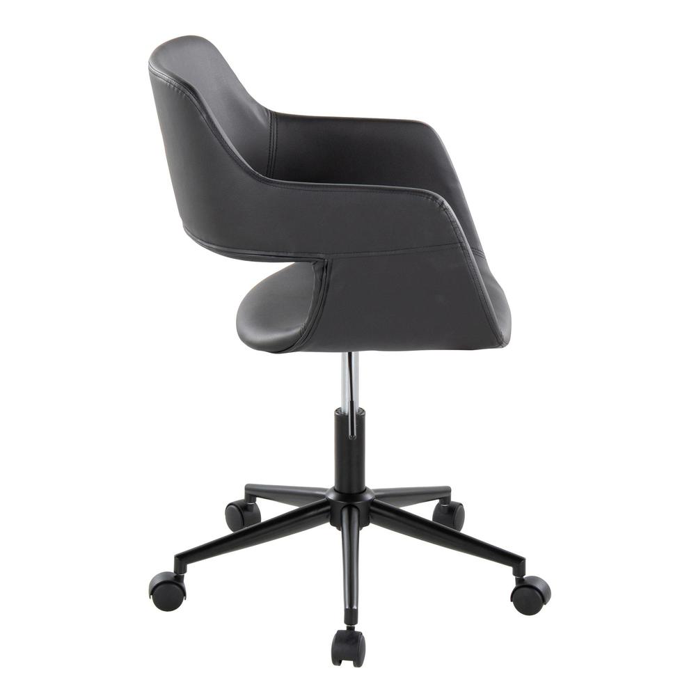 Black Metal, Black PU Margarite Task Chair