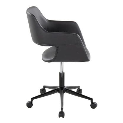 Black Metal, Black PU Margarite Task Chair