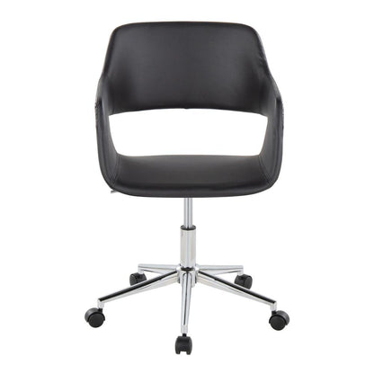 Chrome Metal, Black PU Margarite Task Chair