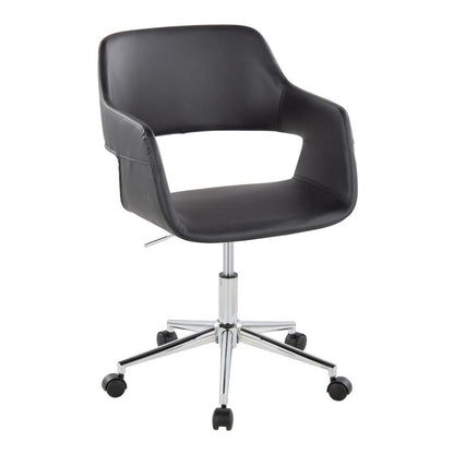 Chrome Metal, Black PU Margarite Task Chair