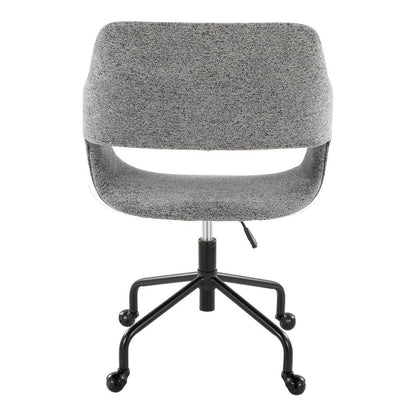 Black Metal, Grey Fabric Margarite Adjustable Office Chair