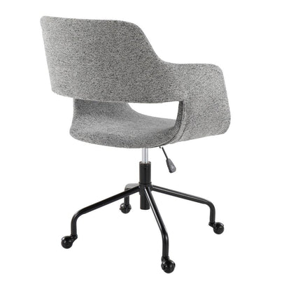 Black Metal, Grey Fabric Margarite Adjustable Office Chair