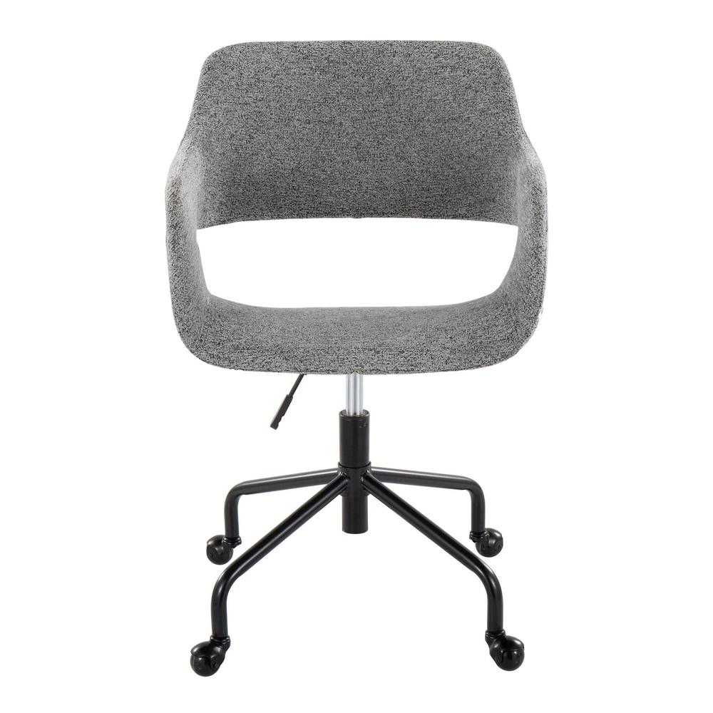 Black Metal, Grey Fabric Margarite Adjustable Office Chair