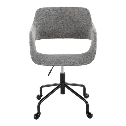 Black Metal, Grey Fabric Margarite Adjustable Office Chair