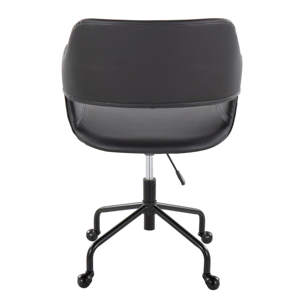 Black Metal, Black PU Margarite Adjustable Office Chair