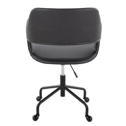 Black Metal, Black PU Margarite Adjustable Office Chair