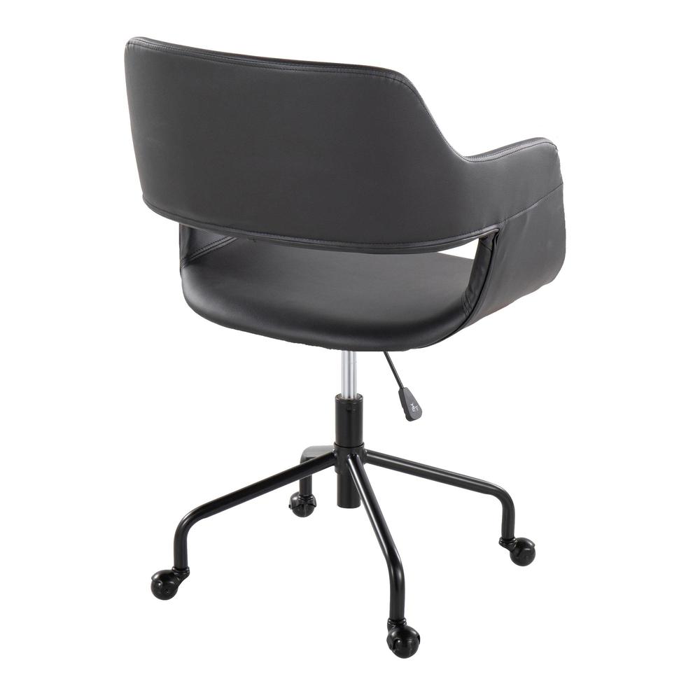 Black Metal, Black PU Margarite Adjustable Office Chair