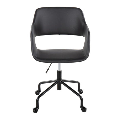 Black Metal, Black PU Margarite Adjustable Office Chair