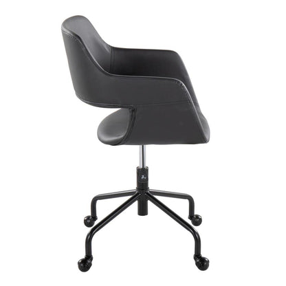 Black Metal, Black PU Margarite Adjustable Office Chair
