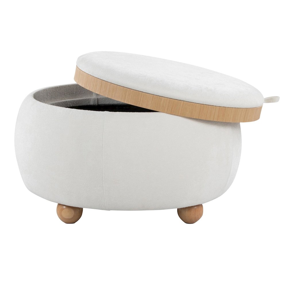 Tray Pouf Storage Ottoman
