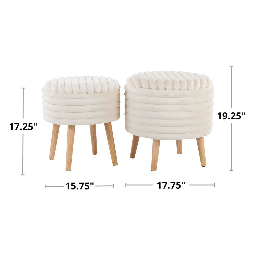 Tray Plush Storage Ottoman Set