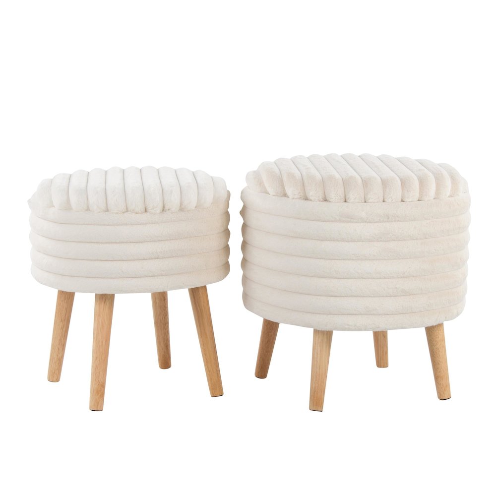 Tray Plush Storage Ottoman Set