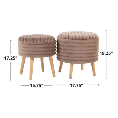 Tray Plush Storage Ottoman Set