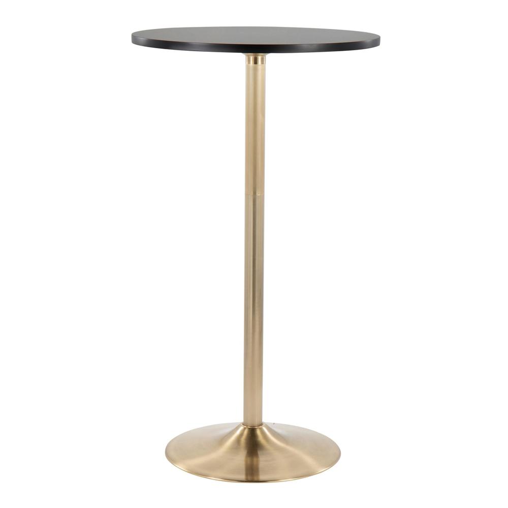 Gold Metal, Black MDF Pebble Dining or Bar Table
