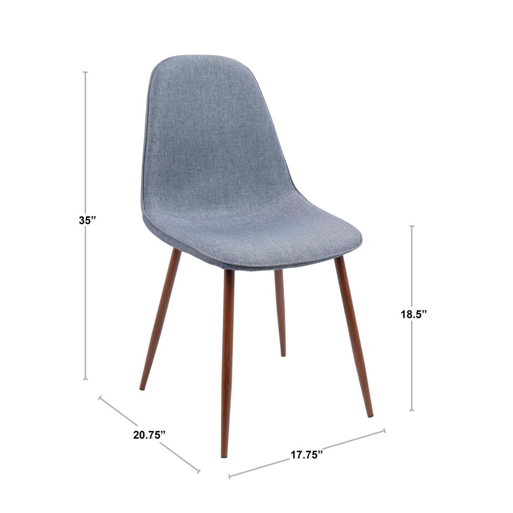 Walnut, Blue Pebble Dining Chair - Set of 2