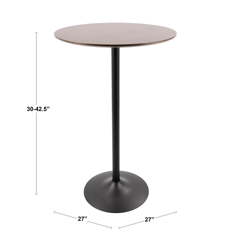 Black Metal, Walnut Wood Pebble 3-Height Table