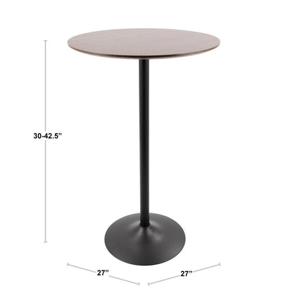 Black Metal, Walnut Wood Pebble 3-Height Table